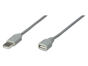 Cable Manhattan USB Tipo A, Macho-Hembra de 4.5m, Color Gris.