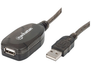 Cable de Extensión Manhattan 150958 USB-A (M-H), de 20m. Color Negro.