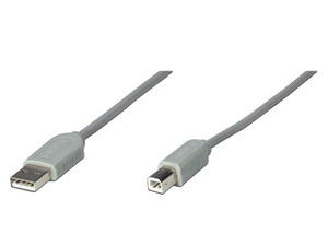 Cable Manhattan USB 2.0 a USB tipo B (M-M), 4.5m. Color Gris.