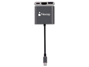 HUB USB Nextep NE-446E 3 en 1, USB-C, USB 3.0, HDMI. Color Gris