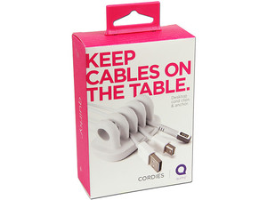 Organizador de Cables Quirky Cordies. Color blanco
