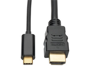 Cable adaptador Tripp Lite de USB-C a HDMI, 1.8m. Color negro.