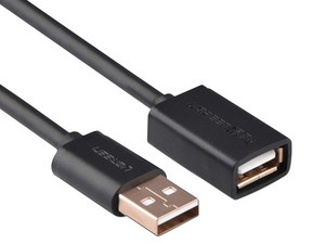 Cable Extensor UGREEN USB 2.0 (M-H) de 1.5m. Color Negro.