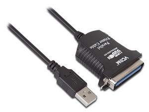 Cable Adaptador VCOM de USB a Paralelo Centronics (M-M), 1.20m. Color Negro.