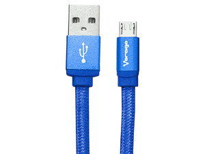 Cable Vorago de USB A (M) a Micro USB B (M), 1m, Color Azul.