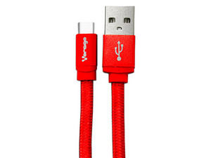 Cable Vorago de USB 2.0 a USB-C de 1m. Color Rojo.
