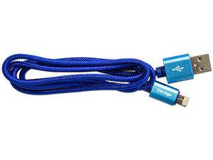Cable 2 en 1 hibrido Vorago CAB-209 Micro USB y Lightning (M) a USB (M) de 1m. Color Azul.