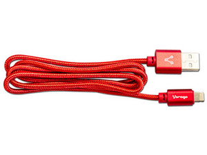 Cable 2 en 1 hibrido Vorago CAB-209 Micro USB y Lightning  (M) a USB (M) de 1m. Color Rojo.