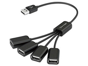 Hub USB 2.0 Vorago HU101 de 4 Puertos (Convierte 1 puerto USB en 4).