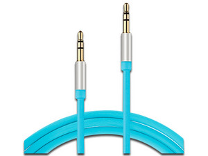 Cable de Audio estéreo BRobotix Mini Jack de 3.5mm M-M, 1.3m. Color Azul.