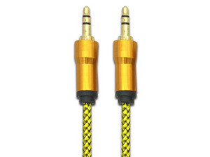Cable estéreo 3.5 mm M-M, 1m. Color Dorado.