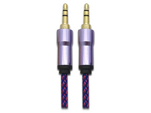 Cable estéreo 3.5 mm M-M, 1m. Color Morado.