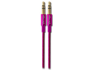 Cable de Audio VORAGO estéreo de 3.5 mm (M-M), 1m. Color Rosa.