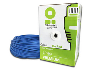 Bobina de cable Brobotix Cat5e (UTP) de 305 metros, color azul.