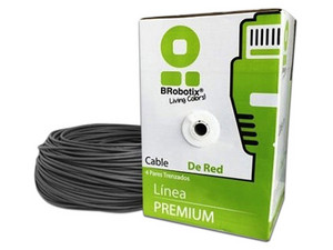 Bobina de cable BRobotix cat5e (UTP) 305 metros, 24 AWG, Color Gris.