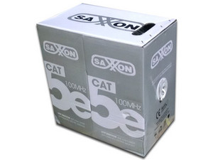 Bobina de cable UTP SAXXON CAT.5e, 305m, CCA. Color gris.