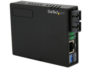 Convertidor de medios de fibra óptica SC a Ethernet 10/100 Mbps con PoE - 2km de rango.