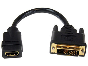 Cable de Video Brobotix 048589, de HDMI (H) a DVI 28+1 (M), longitud 0.25m.