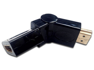 Adaptador HDMI Brobotix (macho a hembra) se ajusta hasta 360 grados, Color Negro.