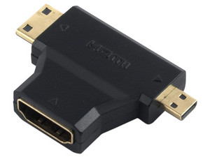 Adaptador HDMI Brobotix HDMI (H) a MICRO y MINI HDMI (M)