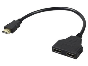 Cable divisor Splitter Brobotix 170422 HDMI a 2 puertos, Full HD 1080p, 30cm.