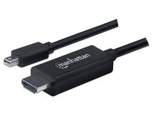 Cable de Video Manhattan, de HDMI (M) a Mini DisplayPort (M), longitud 1m.
