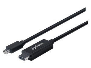Cable Convertidor Manhattan Mini DisplayPort a HDMI de 1.8m, Color Negro.