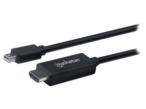 Cable Convertidor Manhattan Mini DisplayPort a HDMI de 1m, Color Negro.