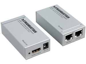 Extensor de Señal HDMI 1.2 utilizando Cable de Red Cat. 5e/Cat. 6. Extiende la señal 1080p hasta 60m.