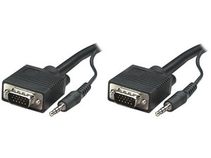 Cable de video con Audio Manhattan de VGA y 3.5mm (Macho) a VGA y 3.5mm (Macho) de 20m.