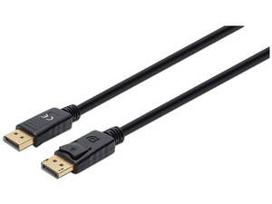 Cable de Video DisplayPort Manhattan (M-M) de 3 Metros, Soporta 8K, Color Negro.