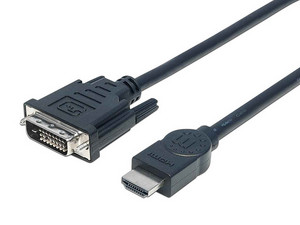 Cable HDMI Manhattan, Longitud 3.0 m, Conector HDMI (Macho) a DVI-D (Macho).