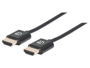 Cable HDMI 2.0 Manhattan 394376 de 3?m ultra delgado. Color Negro