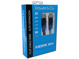 Cable plano HDMI Power&Co Full HD de 2m. Color Azul.