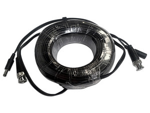 Cable de alimentación Saxxon para cámaras de vigilancia con 2 conectores BNC y 2 conectores de energía de 20m. Color Negro.