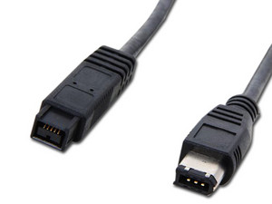 Cable FireWire 800 de 9 pines a Firewire 400 de 6 pines, 30cm.