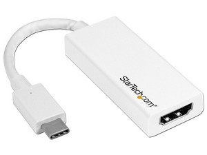 Adaptador de video StarTech USB-C a HDMI. Color Blanco.