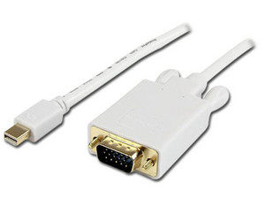 Cable de 3m de Video Adaptador Convertidor Activo Mini DisplayPort a VGA, 1080p, Blanco