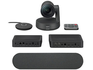 Sistema de videoconferencia Logitech Rally Ultra-HD con control de cámara automático, tecnología RightSense.