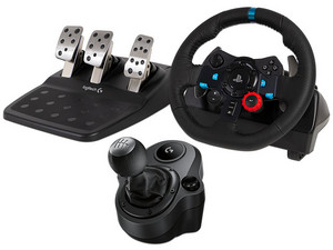 Kit Gamer Incluye: Volante Logitech G29 Driving Force compatible con PC (USB), PlayStation 3, 4 y 5 y  Palanca de cambios Logitech Driving Force para volantes G29 y G920.
