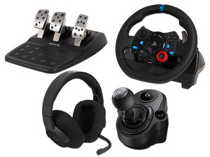 Kit Gamer Incluye: Volante Logitech G29 Driving Force compatible con PC (USB), PlayStation 3, 4 y 5,  Palanca de cambios Logitech Driving Force y Audífonos Gamer con Micrófono Logitech G433.