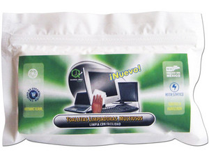 Bolsas con 20 toallitas Quimica Jerez limpiadoras antiestáticas.