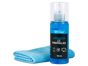 Kit Limpiador de Pantallas Vorago Antiestático de 150ml, Incluye Microfibra.