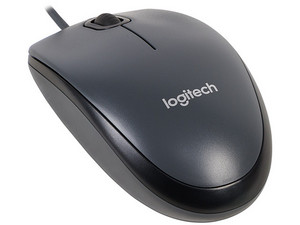 Mouse Óptico Logitech M100, Hasta 1,000 dpi, USB, 3 Botones, Color Negro/Gris.