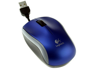 Mini Mouse Logitech M125 Óptico, retráctil USB.