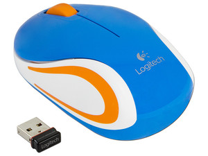 Mini Mouse Logitech m187 Óptico Inalámbrico, USB.