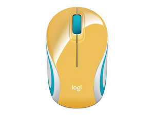 Mini Mouse Óptico Inalámbrico Logitech M187, USB. Color Amarillo.