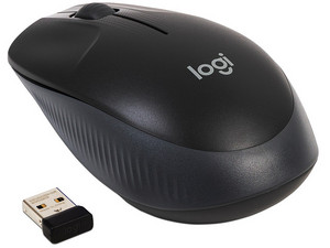 Mouse Óptico Inalámbrico Logitech M190, hasta 1,000 dpi, USB. Color Negro.