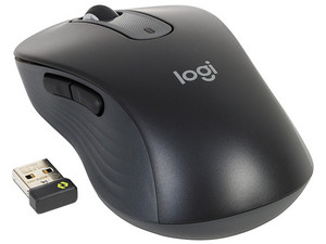 Mouse Óptico Inalámbrico Logitech M650 Grande, Hasta 2000 dpi, Bluetooth, USB. Color Grafito.