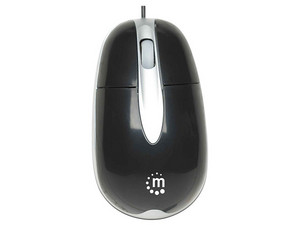 Mouse óptico Manhattan MH3, USB. Color Negro.